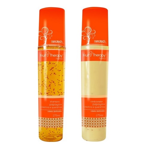 Kit Shampoo + Condicionador Papaya + Creatina e Queratina Fruit Therapy Nano 2x275 ml